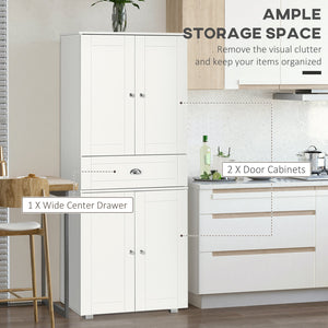 English Elm Homcom 72" Stylish Freestanding Kitchen Pantry Cabinet With Adjustable Shelves & Elegant Design W2225S00063
