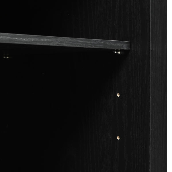 English Elm K&K 53.7" Farmhouse Kitchen Island with Drop Leaf, Sliding Barn Doors, Built-In Power & Wheels Black N707P170347B