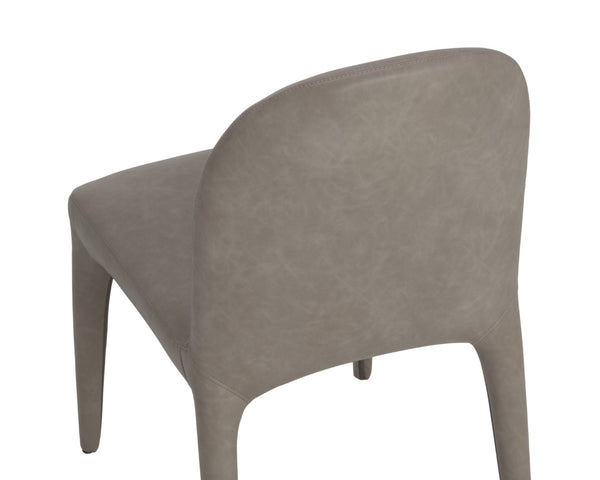 Sunpan TAMINA Dining Chair - Ergonomic Ivanhoe Mineral Faux Leather, Sculptural Design for Modern Spaces 112294