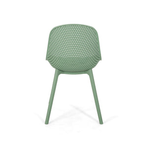 English Elm Christopher Knight Home® - POSEY Chair - Weather-Resistant Polypropylene Outdoor Dining Chair with Perforated Diamond Mesh Design for Durable Style Green 27.5 L x 21.5 W x 20.2 H 69067.00GRN