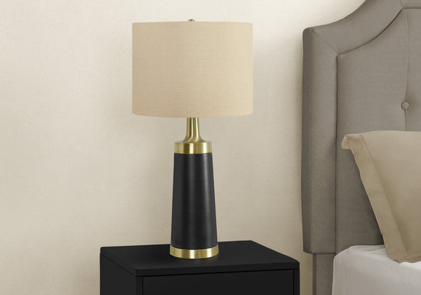 English Elm Lighting, Textured Ceramic Table Lamp with Fabric Shade and 3-Way Rotary Switch for Ambient Glow Black 15 L x 15 W x 23 H B2710P220088