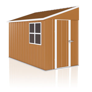 English Elm 8x4 Galvanized Steel Outdoor Storage Shed Weatherproof Backyard Tool Organizer W2700P344174