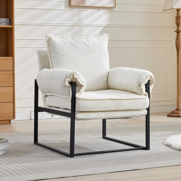 English Elm Adjustable ergonomic recliner chair with 6-position 90°–180° support for lumbar comfort and versatile use White W2311P357154