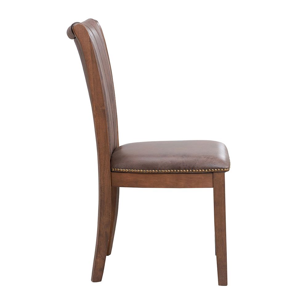 English Elm Wooden Rubberwood Dining Chairs Set of 2 Open Back Upholstered Mid Century Kitchen Seats W2582P188342