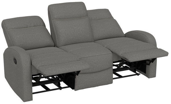 English Elm Brown Dual Reclining Sofa with Pillow Back Cushions and Pull Tab Seats for Living Rooms Gray B361P483238