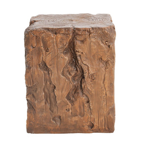 English Elm Christopher Knight Home® - Amira Magnesium Oxide Stump Side Table Brown — All-Weather, Eco-Friendly Rustic Plant Stand Durable N775P300868B
