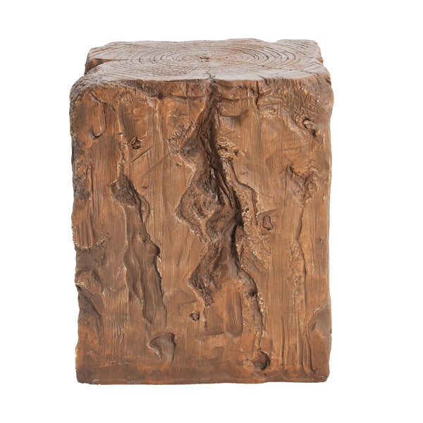 English Elm Christopher Knight Home® - Amira Magnesium Oxide Stump Side Table Brown — All-Weather, Eco-Friendly Rustic Plant Stand Durable N775P300868B