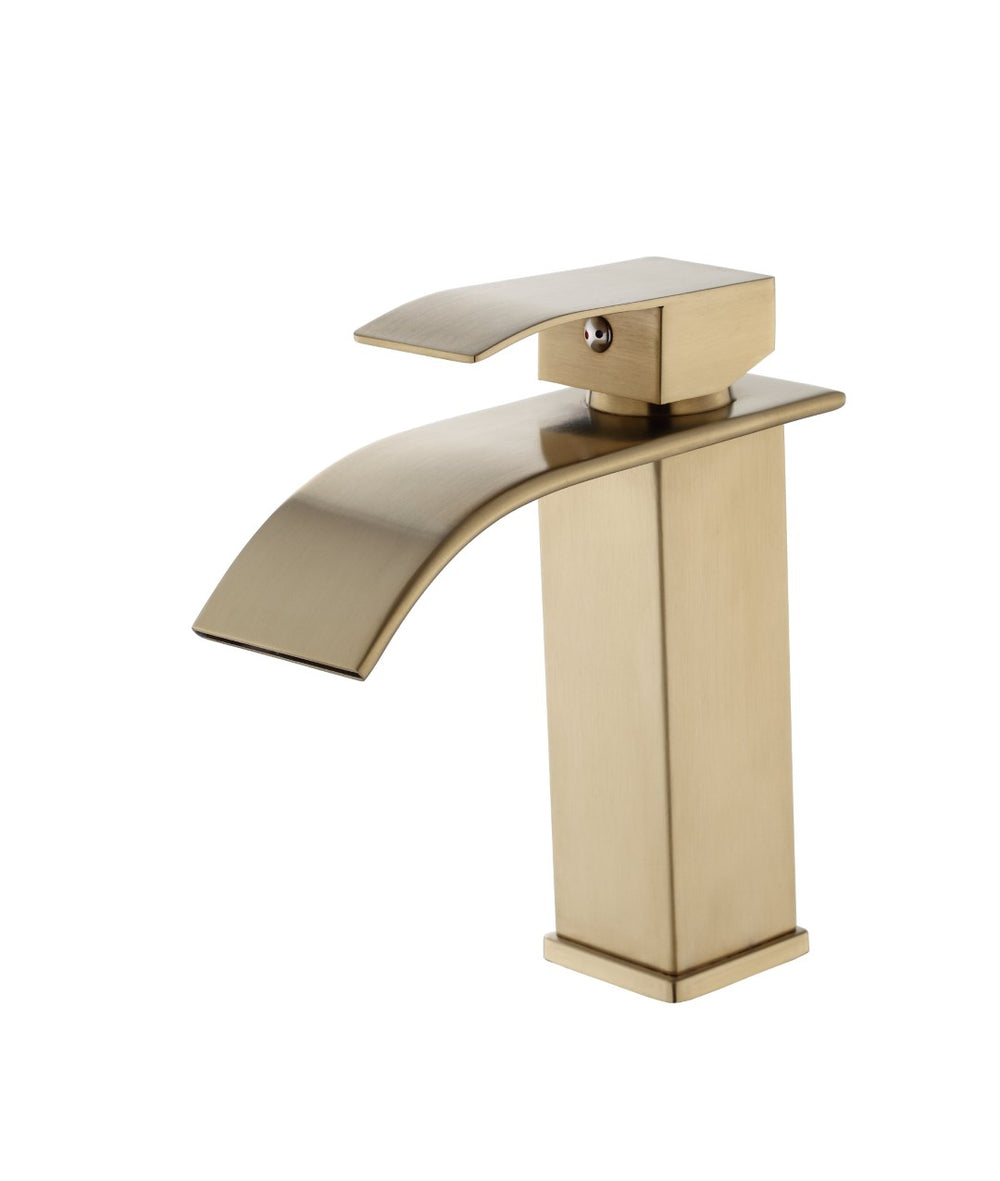 English Elm Single Handle Bathroom Faucet - Brushed Gold Lavatory Tap, Stainless Steel, Easy Install & Durable T3177P388148-GIGA