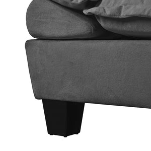 English Elm Modular U-shape Chenille Cloud Sectional with Sculptural Sailboat Arms Six Seats Grey W3163S00128