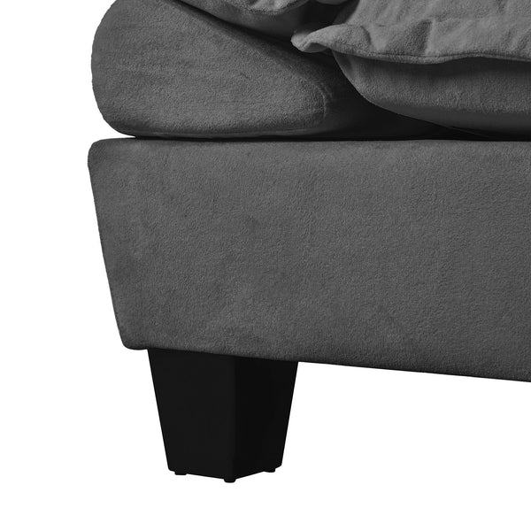 English Elm Modular U-shape Chenille Cloud Sectional with Sculptural Sailboat Arms Six Seats Grey W3163S00128