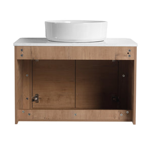 English Elm 72'' Wall-Mounted Bathroom Vanity With Ceramic Sink, Soft-Close Doors & Ample Storage Shelves W999S00416