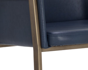 Sunpan Bernadette Stylish Barstool with Antique Brass Frame and Durable Faux Leather for Chic Interiors Bravo Admiral