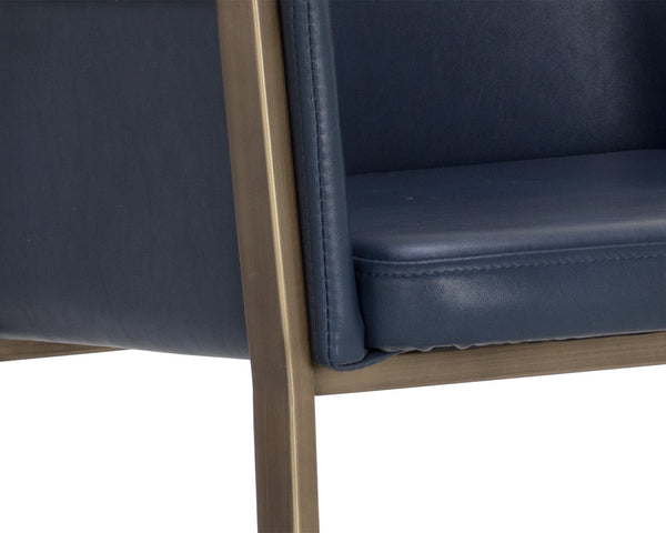 Sunpan Bernadette Stylish Barstool with Antique Brass Frame and Durable Faux Leather for Chic Interiors Bravo Admiral