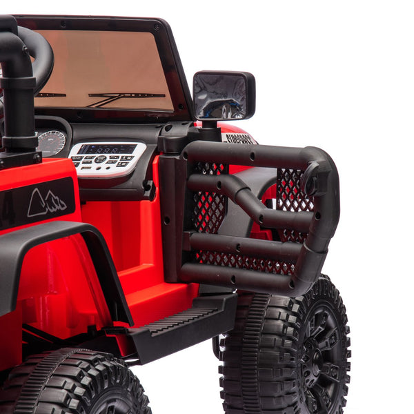 English Elm 24v Kids Electric Ride on Car with Parental Remote Dual Motors and Four Wheel Suspension Red W1578P208319