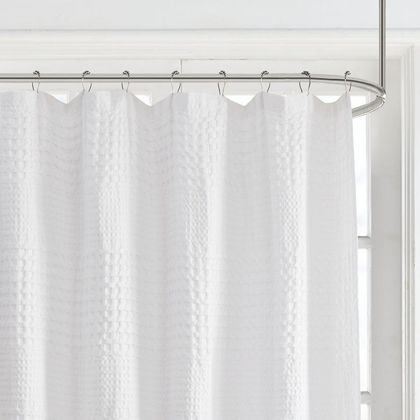JLA Home Madison Park - Super Waffle Cotton Shower Curtain 72x72 — 100% Cotton Waffle Weave, Spa-Drape, Machine Washable, Elegant MP70-6824A
