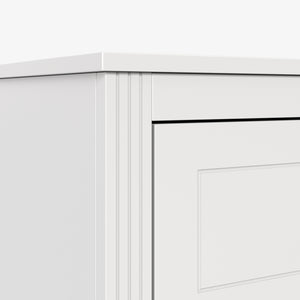 English Elm 6-drawer Solid Wood Dresser Mid-century Modern Gray Finish with Metal Bar Handles W1445P419757