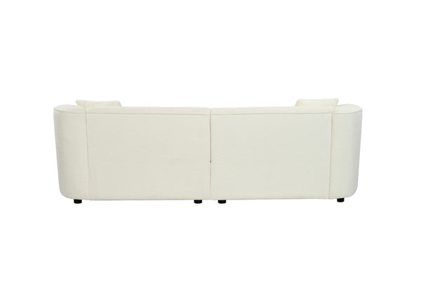 English Elm 87" Curved Boucle Sofa Sculptural Low Profile Design for Modern Living Rooms N767P422840U
