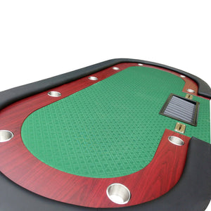 English Elm 96" Oval Speed Cloth Poker Table Seats 10 with Wooden Rail and Built-in Chip Tray W2748S00021