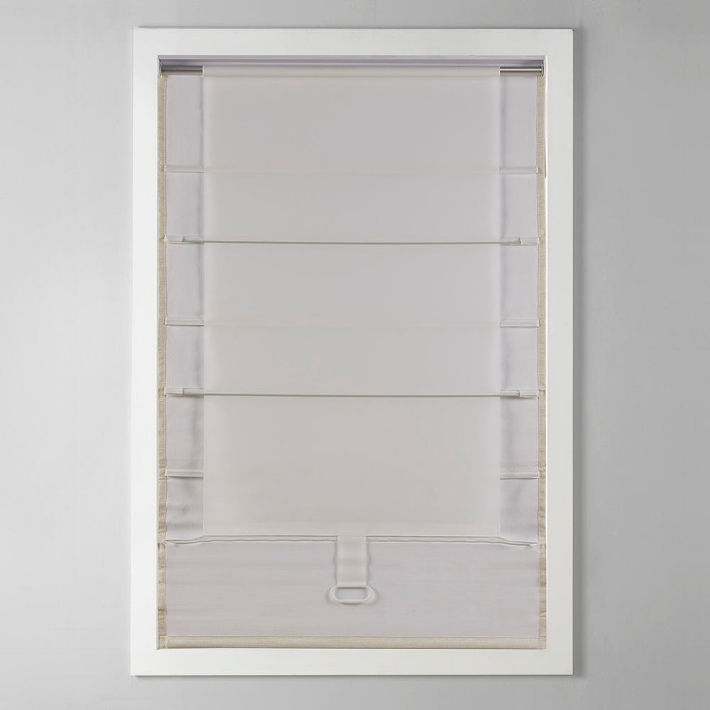 JLA Home Madison Park - Printed Faux Silk Room Darkening Cordless Roman Shade with Thermal Foambacking, OEKO-TEX, Elegant Sheen Taupe MP40-7446