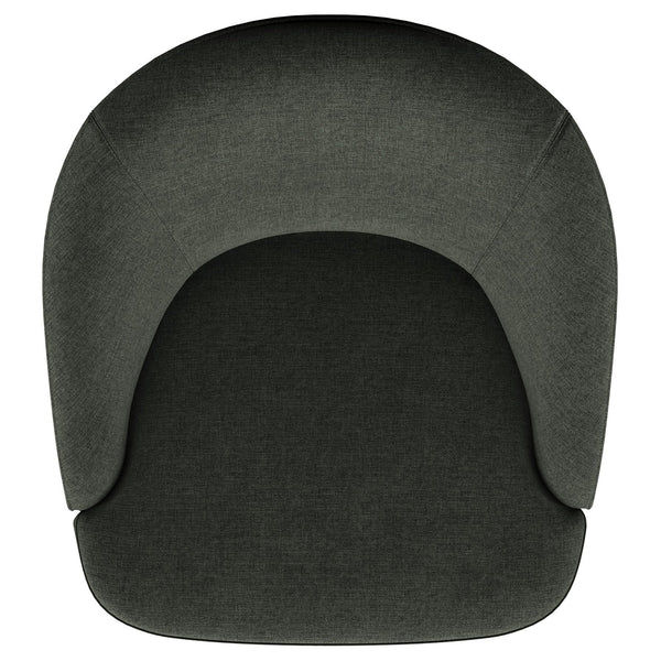 English Elm Denali Hunter Green Upholstered Swivel Chair — Rounded Barrel Back, Sloping Arms, Cozy Modern Accent Seat B062P353266