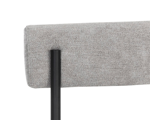 Sunpan Seneca Dining Chair Set of 2 - Modern Open Back Design with Stylish Steel Frame for Contemporary Homes Black / Polo Club Stone