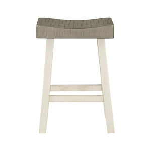 English Elm Transitional 4-Piece Counter Height Set - Elegant Two-Tone White & Coffee Finish With Stools B011P284446-GIGA