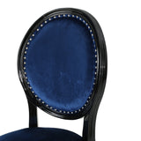 Christopher Knight Home® - Noble House - Leroy Traditional Navy Blue Velvet Dining Chairs With Gloss Black Finished Legs (Set Of 2)