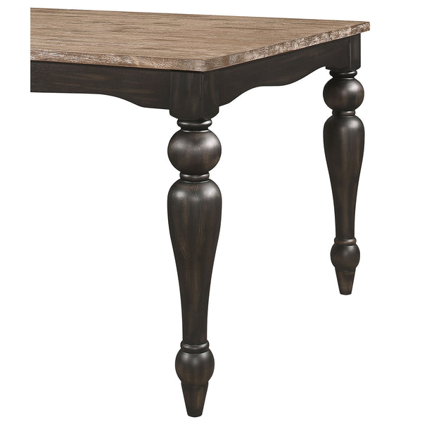 English Elm Windsor Rich Brown Brushed 6-Piece Rectangular Dining Set with Bench, Ladder-Back Chairs, Durable Finish B062S01298