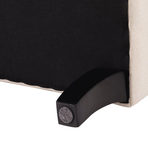 English Elm Jennifer Taylor Home - Kathy Roll Arm Entryway Bench in Sky Neutral Beige Polyester - Kiln-Dried Hardwood Frame, Nailhead Trim B2719P238171