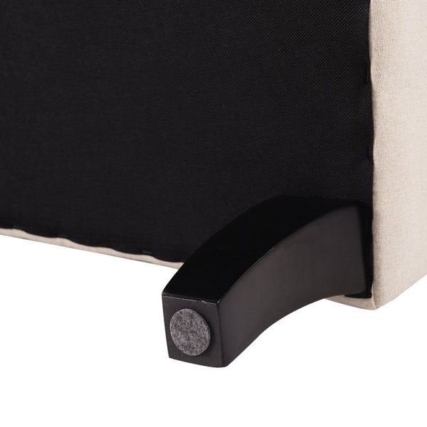 English Elm Jennifer Taylor Home - Kathy Roll Arm Entryway Bench in Sky Neutral Beige Polyester - Kiln-Dried Hardwood Frame, Nailhead Trim B2719P238171