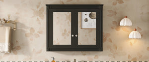 English Elm 36'' Wall Mounted Medicine Cabinet with Dual Mirrors Soft Close Doors Bathroom Storage Black N710P371186B