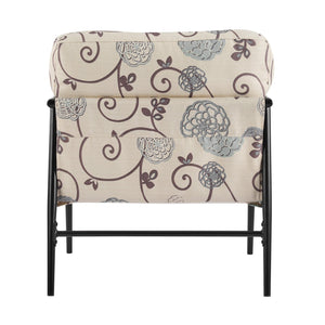 English Elm 27.56" Minimalist Accent Chair Padded Cushions Black Metal Wood Armrest Seating N767P215306W