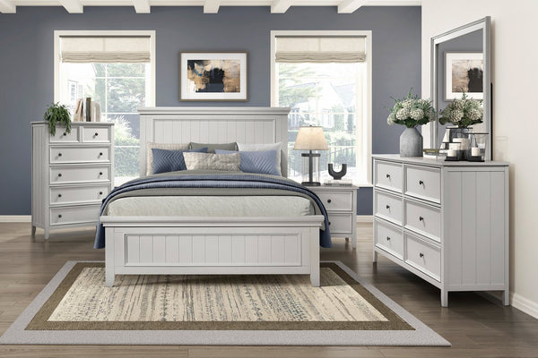 English Elm Classic Farmhouse Six Drawer Dresser with Shiplap Panels and Off White Wood Finish B011P176911