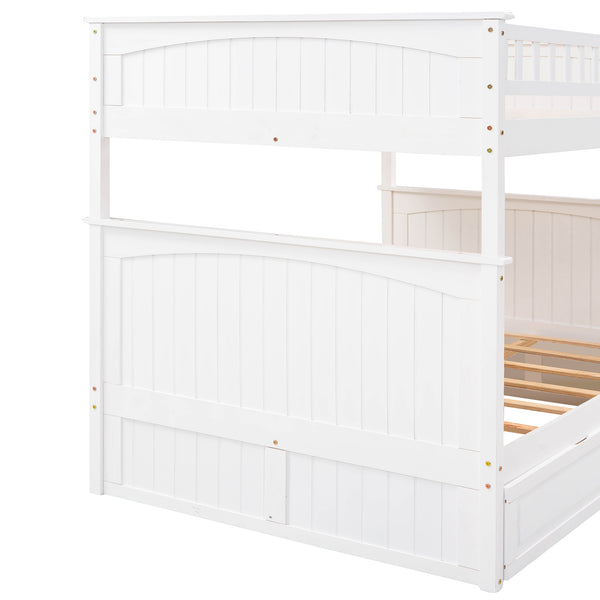 English Elm Full Over Bunk Bed with Trundle Solid Pine Wood Kids Bedroom Sleeper LT000044AAK-1
