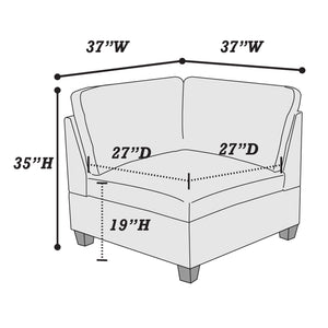 English Elm Modular 2-Piece Soft Gray Chenille Set - Versatile Seating For Stylish Living Room Configurations B089S00002