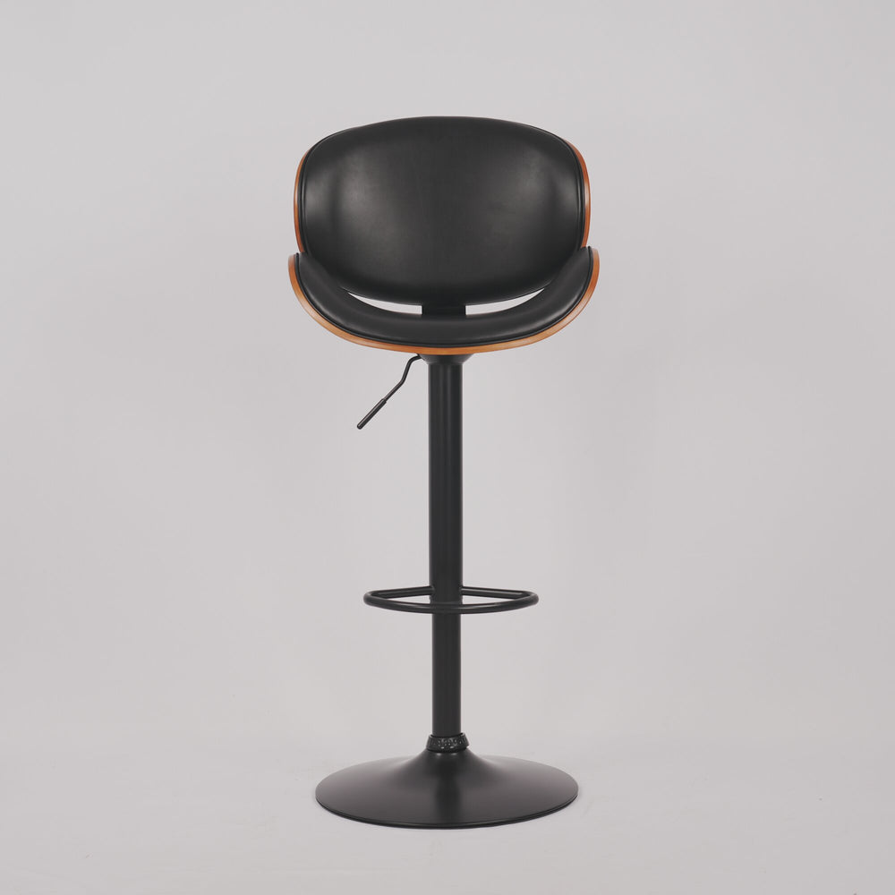 English Elm Hengming Bentwood Pu Leather Swivel Barstools Adjustable Height Kitchen Island Set W212P465190