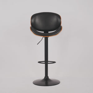English Elm Hengming Bentwood Pu Leather Swivel Barstools Adjustable Height Kitchen Island Set W212P465190