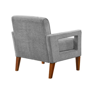 English Elm Modern Luxury Chenille Upholstery Wingback Accent Chair with Diamond Stitching, Gold Metal Legs and Reversible Cushion for Durable Comfort and Style Gray 31.5 L x 29.25 W x 17.5 H B011P308545