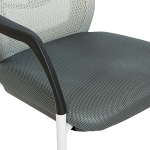 OSP Home Furnishings Progrid® Mesh Back Visitor Chair with Lumbar Support and Padded Seat for Office Grey 8810W-2M