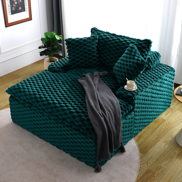 English Elm 51 Compact Comfort Sofa with Turtle Fleece, 51" Cozy Single Seat with Two Pillows, Modern Minimalist Design W3371P353193