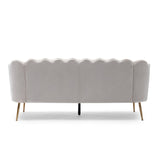 Christopher Knight Home® - Noble House - Reitz Modern Glam Velvet Channel Stitch 3 Seater Shell Sofa