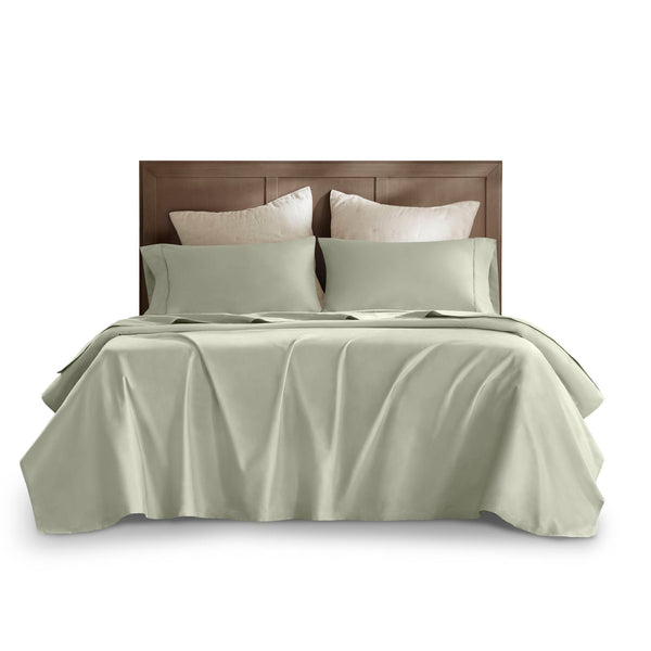 English Elm 5 Egyptian Cotton Split King Sateen Sheet Set with Deep Pockets Breathable Luxurious Feel Sage 5 L x 14 W x 12.25 H B035P381331