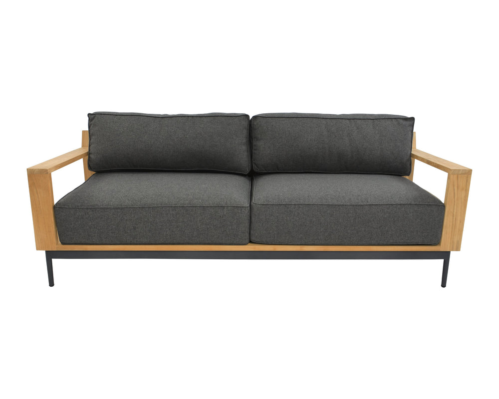 Sunpan Cagliari Sofa - Modern Outdoor Retreat with Durable Teak Wood Frame and Weather-Resistant Cushions Gracebay Grey