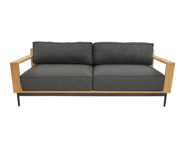 Sunpan Cagliari Sofa - Modern Outdoor Retreat with Durable Teak Wood Frame and Weather-Resistant Cushions Gracebay Grey