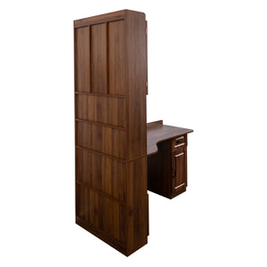 English Elm L-Shaped Corner Computer Desk with Hutch & Drawers, Space-Saving 2-in-1 Design and Ample Storage Walnut W331S00187
