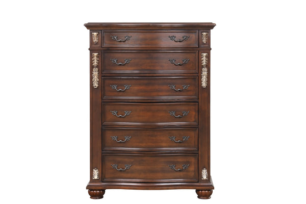 English Elm Lyon 11-Drawer Dresser with Rich Wood Veneer and Gold Accents, Fully Assembled for Instant Style Cherry 22 L x 55 W x 43 H B078P301578