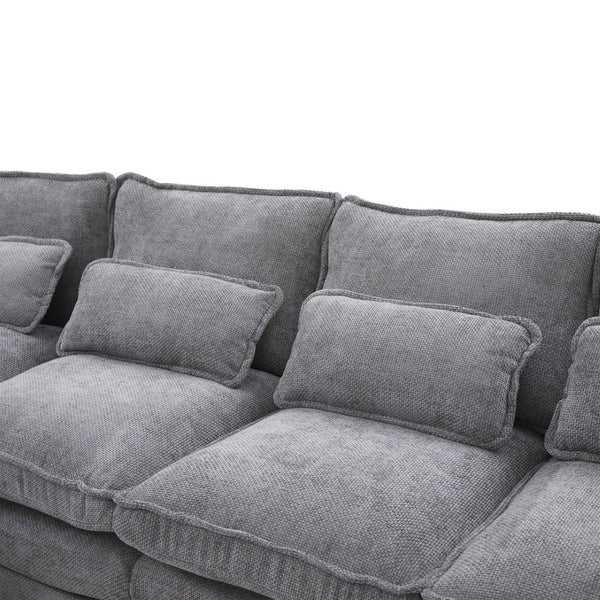 English Elm United U-Shaped Sectional Sofa 106" Cloud Couch - Comfy Chenille, Storage Ottoman, Usb Ports & Pillows W1568S00232-GIGA