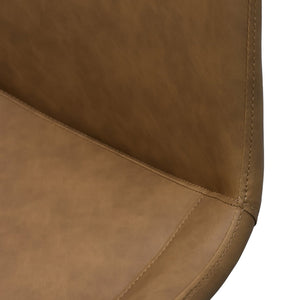 English Elm Brown Pu Leather Dining Chair Set Of 2 With Metal Legs - Modern, Comfortable, And Versatile Seating T3967P389593