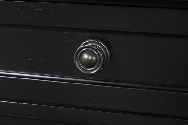 English Elm Meade Contemporary 5-Drawer Chest with Felt-Lined Top, Dovetail Construction & Wood Feet for Style Black 39.5 L x 53 W x 20.5 H B078P301544