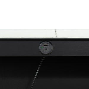 English Elm Dining Rustic Country Counter Height 5pc Dining Set with Plank Table, Open Shelf & Padded Chairs Black,Ivory,White 40 L x 35 W x 9 H B2741P301902